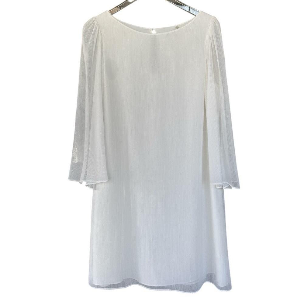 Alice + Olivia White Bell Sleeve Dress L Boho Festival Bridal Flowy